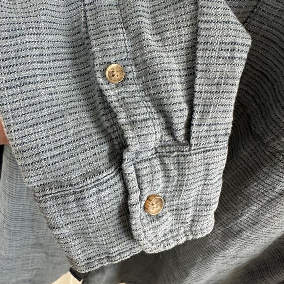 marine layer mens 100% cotton coastal button down shirt blue long sleeve size l - Picture 4 of 11